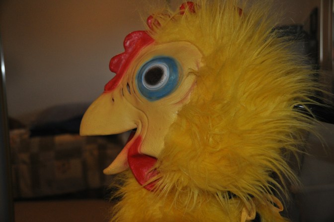 Katsu, W.C.C.'s Mascot visits Connie D. cooking up a POULTRY SLAM at HABILITAT